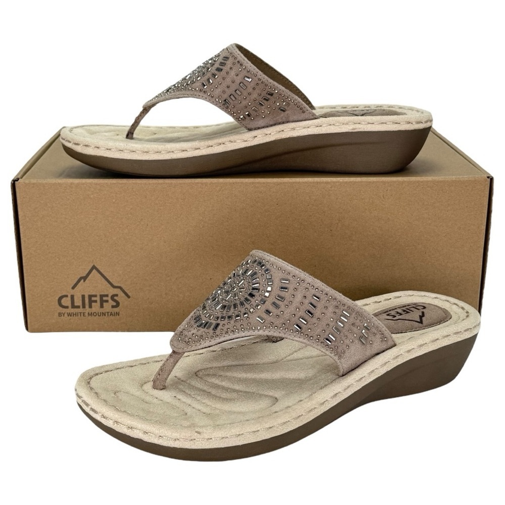 Cliffs by White Mountain Cienna Studded Womens Thong Sandals Size 7.5M